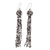 Beaded waterfall earrings, 'Fiesta in Black' - Black Glass Beaded Waterfall Earrings with 925 Silver Hooks thumbail