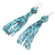 Beaded waterfall earrings, 'Fiesta in Aqua' - Aqua & Blue Glass Beaded Waterfall Earrings with Silver Hook (image 2c) thumbail