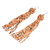 Beaded waterfall earrings, 'Fiesta in Orange' - Orange Glass Beaded Waterfall Earrings with Silver Hooks