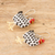 Beaded dangle earrings, 'Happy Hen' - Hen-Shaped Beaded Dangle Earrings with 925 Silver Hooks (image 2c) thumbail