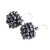 Beaded cluster earrings, 'Grey Joy' - Grey Glass Beaded Cluster Earrings with 925 Silver Hooks