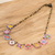 Beaded pendant necklace, 'Bright Traditions' - Handmade Bunting-Themed Glass Beaded Pendant Necklace (image 2) thumbail