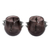 Handblown rocks glasses, 'Shadow Shot' (pair) - Pair of Handblown Rocks Glasses in Black