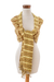 Cotton shawl, 'Chocolate Essences' - Handloomed Yellow Cotton Shawl with Chocolate Brown Accents