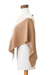 Cotton poncho, 'Antigua Sunrise' - Handcrafted Ivory & Tan Cotton Poncho with Fold-Over Collar (image 2b) thumbail
