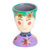 Ceramic flower pot, 'Flourishing Energy' (small) - Painted Floral Purple and Green Ceramic Flower Pot (Small) thumbail