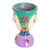 Ceramic flower pot, 'Flourishing Energy' (small) - Painted Floral Purple and Green Ceramic Flower Pot (Small) (image 2b) thumbail