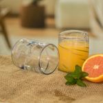 Handblown rocks glasses, 'Violet Essence' (pair) - Blue and Violet Accented Handblown Rocks Glasses (Pair)