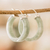 Jade hoop earrings, 'Lagoon Connection' - Modern Green Jade Hoop Earrings with Sterling Silver Clasps
