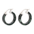 Jade hoop earrings, 'Nature Connection' - Dark Green Jade Hoop Earrings with Sterling Silver Clasps thumbail