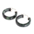 Jade hoop earrings, 'Nature Connection' - Dark Green Jade Hoop Earrings with Sterling Silver Clasps (image 2c) thumbail