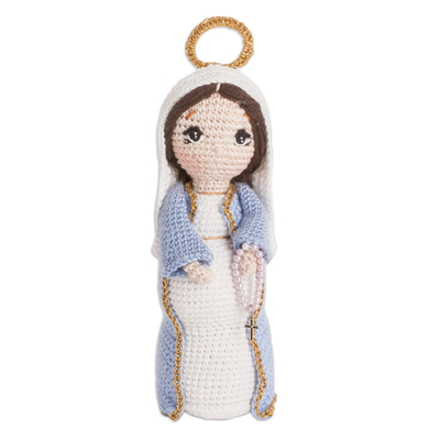 Muñeca decorativa de algodón a crochet - Muñeco Decorativo de Algodón de Ganchillo de la Virgen María