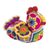 Crocheted cotton decorative accent, 'Rainbow Hen' - Colorful Hen-Shaped Crocheted Cotton Decorative Accent