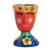 Ceramic flower pot, 'Vivacious Nature' - Whimsical Hand-Painted Red and Blue Ceramic Flower Pot thumbail