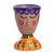 Ceramic flower pot, 'Joyful Nature' - Whimsical Hand-Painted Purple and Orange Ceramic Flower Pot thumbail