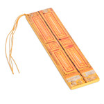 Wood bookmark, 'Vintage Door in Orange' - Hand-Painted Cedar Wood Antique Door Bookmark in Orange