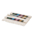 Camino de mesa de algodón - Camino de mesa de algodón colorido tejido en un tono de base de alabastro