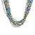 Glass beaded long necklace, 'Festive Sea' - Handcrafted Blue and Yellow Glass Beaded Long Necklace thumbail