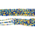 Glass beaded long necklace, 'Festive Sea' - Handcrafted Blue and Yellow Glass Beaded Long Necklace