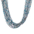 Glass beaded long necklace, 'Trendy Mist' - Handcrafted Grey and Turquoise Glass Beaded Long Necklace thumbail