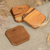 Posavasos de madera, (juego de 4) - Juego de 4 Posavasos Geométricos Tallados a Mano en Madera Jobillo