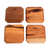 Posavasos de madera, (juego de 4) - Juego de 4 Posavasos Geométricos Tallados a Mano en Madera Jobillo