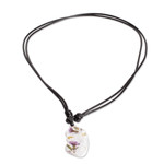 Natural flower pendant necklace, 'Graceful Spring' - Natural Flower and Resin Adjustable Pendant Necklace