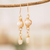 Aretes colgantes de perlas cultivadas - Pendientes colgantes de perlas cultivadas y cuentas de vidrio de alambre retorcido
