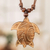 Wood and calabash gourd pendant necklace, 'The Atlantic Turtle' - Handcrafted Calabash Gourd Ridley Turtle Pendant Necklace