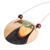Calabash gourd pendant necklace, 'Magic Portrayal' - Hand-Painted Calabash Gourd Toucan Pendant Necklace