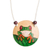 Calabash gourd pendant necklace, 'Luck Portrayal' - Hand-Painted Calabash Gourd Frog Pendant Necklace