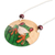 Calabash gourd pendant necklace, 'Luck Portrayal' - Hand-Painted Calabash Gourd Frog Pendant Necklace