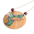 Calabash gourd pendant necklace, 'Harmony Portrayal' - Hand-Painted Calabash Gourd Hummingbird Pendant Necklace