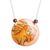 Calabash gourd pendant necklace, 'Gentleness Portrayal' - Hand-Painted Calabash Gourd Iguana Pendant Necklace