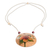 Calabash gourd pendant necklace, 'Poppy Spirit' - Hand-Painted Calabash Gourd Poppy Pendant Necklace