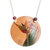 Calabash gourd pendant necklace, 'Paradise Spirit' - Floral Hand-Painted Calabash Gourd Pendant Necklace