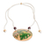 Calabash gourd pendant necklace, 'Leafy Spirit' - Leafy Hand-Painted Calabash Gourd Pendant Necklace
