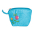 Embroidered cotton coin purse, 'Cyan Beauty' - Embroidered Floral Cyan Cotton Coin Purse with Zipper