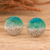 Sterling silver and resin button earrings, 'Sea Shining' - Seascape-Themed Sterling Silver and Resin Button Earrings (image 2) thumbail