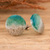 Sterling silver and resin button earrings, 'Sea Shining' - Seascape-Themed Sterling Silver and Resin Button Earrings (image 2b) thumbail