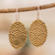 Bronze dangle earrings, 'Glorious Waves' - Scallop-Patterned Oval Bronze Dangle Earrings (image 2) thumbail