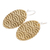Bronze dangle earrings, 'Glorious Waves' - Scallop-Patterned Oval Bronze Dangle Earrings (image 2c) thumbail