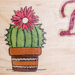 Wood wall art, 'Home Sweet Home' - Wood Cactus Wall Art with Spanish Home Sweet Home Message