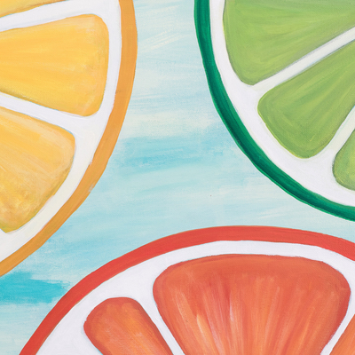 'Citrus colours' Harmony' - Acrylic on Canvas Painting of Lemon Orange and Lime