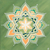 'Mandala' - Acrylic Painting of a Lotus Flower Mandala in Green & Orange