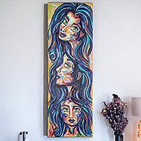 'Free and Authentic Women' - Signed Stretched Expressionist Acrylic Painting of Women