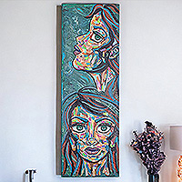 'The Color of Emotions' - Signed Stretched Expressionist Acrylic Painting in Cool Hues