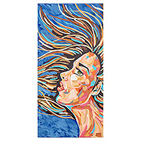 'Vibrant Woman' - Signed Stretched Expressionist Vibrant Acrylic Painting