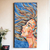 'Vibrant Woman' - Pintura acrílica vibrante expresionista estirada firmada