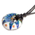 Ceramic pendant necklace, 'Heaven's Blue Grace' - Blue Ceramic Pendant Necklace with Adjustable Cotton Cord